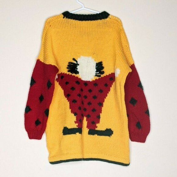Hand knit wool clown jumper kids - Picture 2 of 6